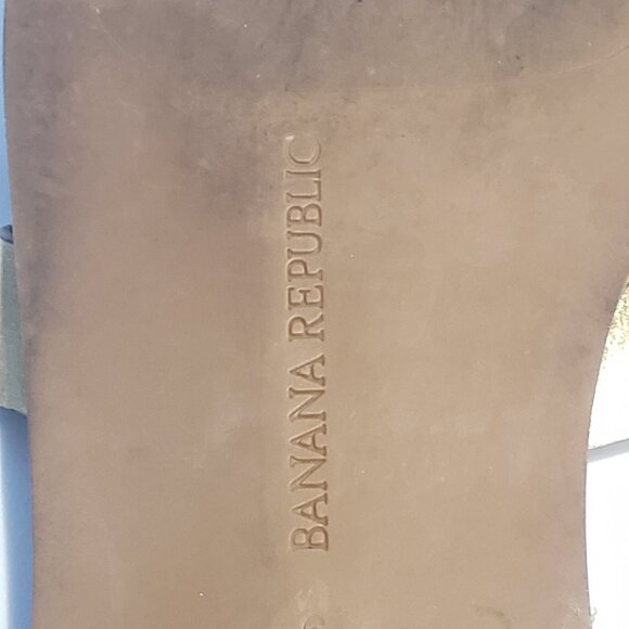 Banana Republic Slip On Slides Sandals Metallic Gold Sz 6 - Picture 4 of 6